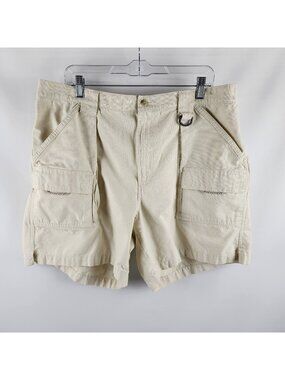 Columbia Shorts Mens XL Yellow Cream PFG Brewha II Cargo Short FM4012